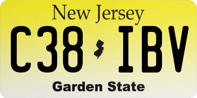 NJ license plate C38IBV