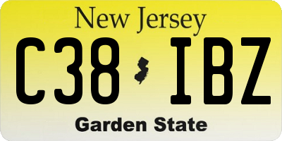 NJ license plate C38IBZ