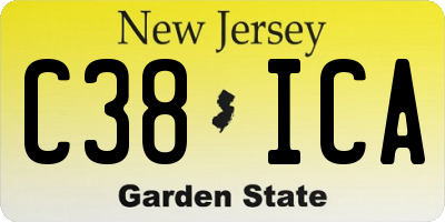 NJ license plate C38ICA