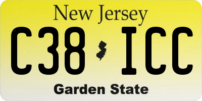 NJ license plate C38ICC