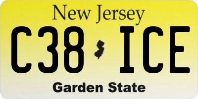 NJ license plate C38ICE