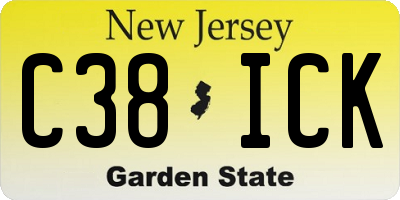 NJ license plate C38ICK