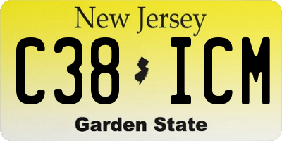 NJ license plate C38ICM