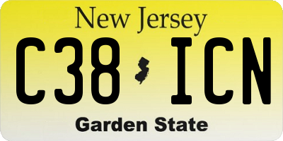 NJ license plate C38ICN