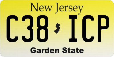 NJ license plate C38ICP