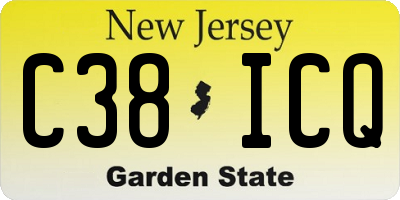 NJ license plate C38ICQ
