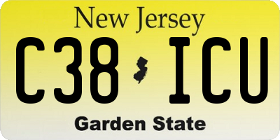 NJ license plate C38ICU