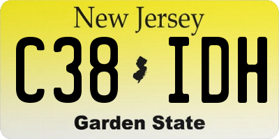 NJ license plate C38IDH