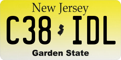 NJ license plate C38IDL