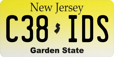 NJ license plate C38IDS