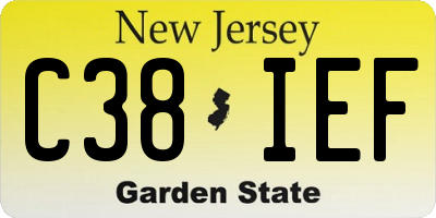 NJ license plate C38IEF