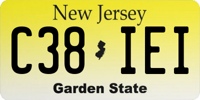 NJ license plate C38IEI