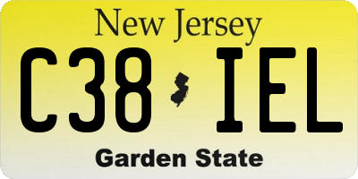 NJ license plate C38IEL