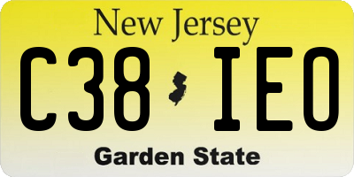 NJ license plate C38IEO