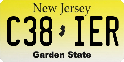 NJ license plate C38IER