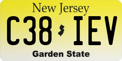 NJ license plate C38IEV