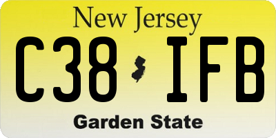 NJ license plate C38IFB