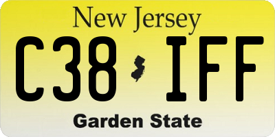NJ license plate C38IFF