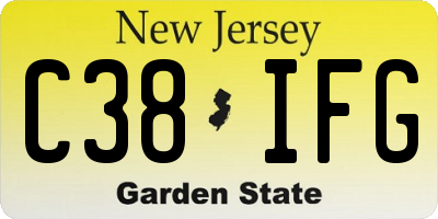 NJ license plate C38IFG
