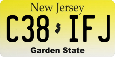 NJ license plate C38IFJ