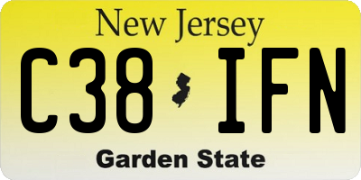 NJ license plate C38IFN