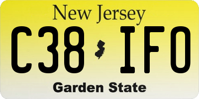 NJ license plate C38IFO