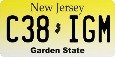 NJ license plate C38IGM
