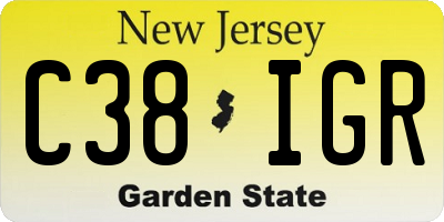 NJ license plate C38IGR
