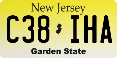 NJ license plate C38IHA
