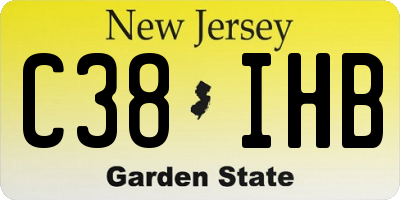 NJ license plate C38IHB