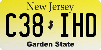 NJ license plate C38IHD