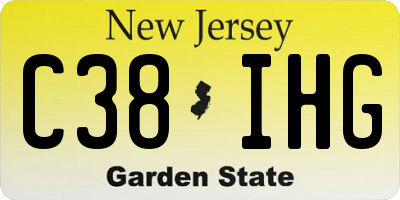 NJ license plate C38IHG