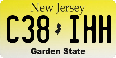 NJ license plate C38IHH
