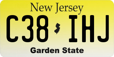 NJ license plate C38IHJ
