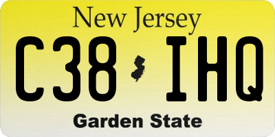 NJ license plate C38IHQ