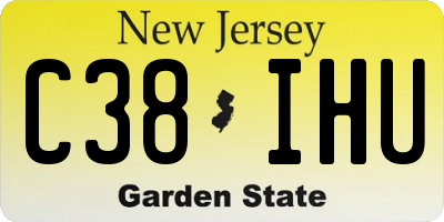NJ license plate C38IHU