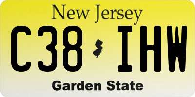 NJ license plate C38IHW