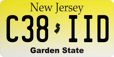 NJ license plate C38IID