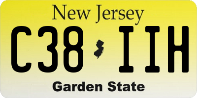 NJ license plate C38IIH