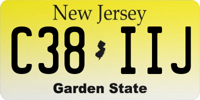NJ license plate C38IIJ