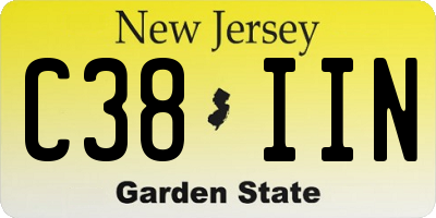 NJ license plate C38IIN