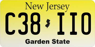NJ license plate C38IIO