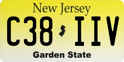 NJ license plate C38IIV