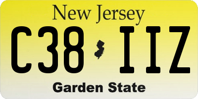 NJ license plate C38IIZ