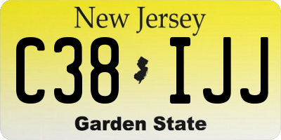 NJ license plate C38IJJ