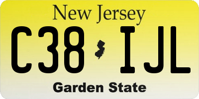 NJ license plate C38IJL