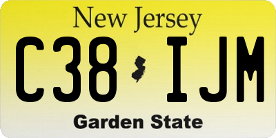 NJ license plate C38IJM