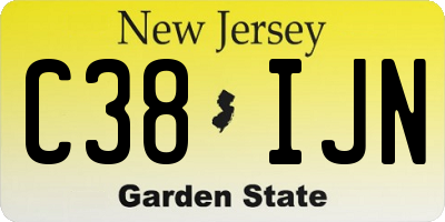 NJ license plate C38IJN