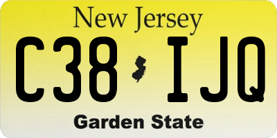 NJ license plate C38IJQ
