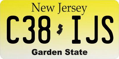 NJ license plate C38IJS